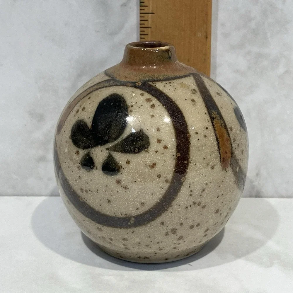 Vtg OMC Japan Otagiri Mercantile Company Hand Painted Ceramic Bud Vase Bulbous